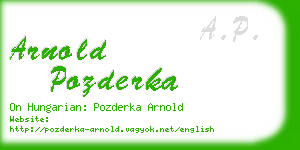 arnold pozderka business card